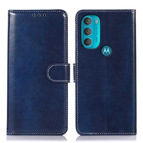 Coque Portefeuille Livre Cuir Etui Clapet D10Y pour Motorola Moto G71 5G Bleu