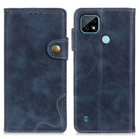 Coque Portefeuille Livre Cuir Etui Clapet D10Y pour Realme C21 Bleu