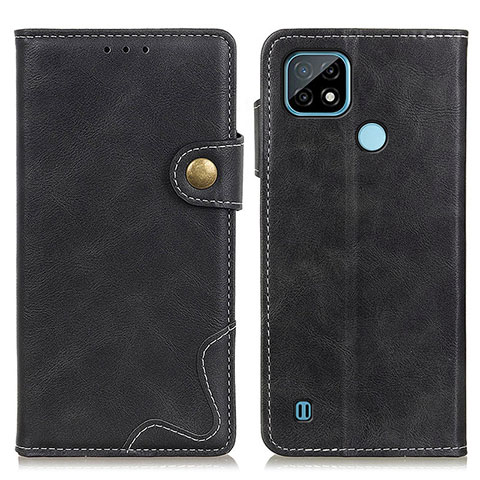 Coque Portefeuille Livre Cuir Etui Clapet D10Y pour Realme C21 Noir