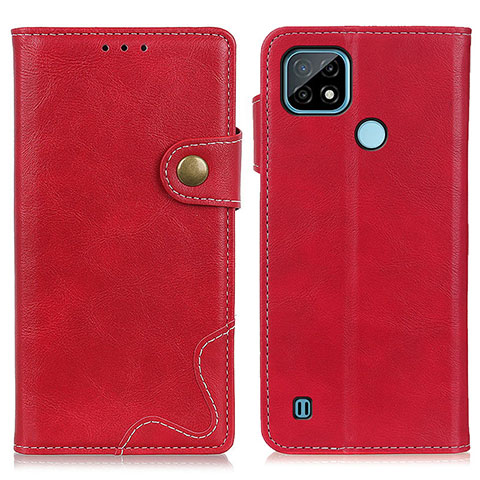 Coque Portefeuille Livre Cuir Etui Clapet D10Y pour Realme C21 Rouge