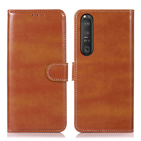 Coque Portefeuille Livre Cuir Etui Clapet D10Y pour Sony Xperia 1 III Marron