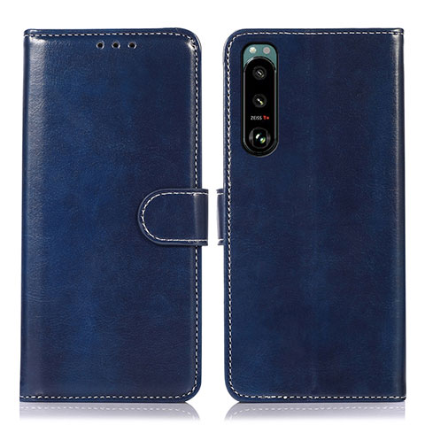 Coque Portefeuille Livre Cuir Etui Clapet D10Y pour Sony Xperia 5 III SO-53B Bleu