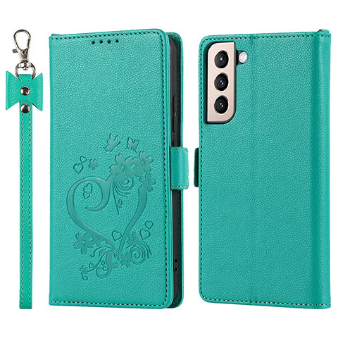 Coque Portefeuille Livre Cuir Etui Clapet D11T pour Samsung Galaxy S21 5G Vert