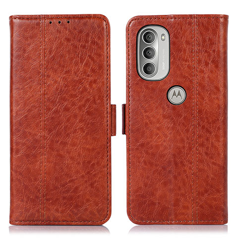 Coque Portefeuille Livre Cuir Etui Clapet D11Y pour Motorola Moto G51 5G Marron