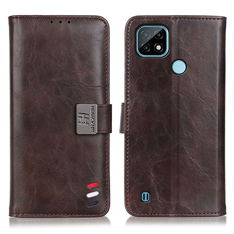 Coque Portefeuille Livre Cuir Etui Clapet D11Y pour Realme C21 Marron