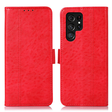 Coque Portefeuille Livre Cuir Etui Clapet D11Y pour Samsung Galaxy S23 Ultra 5G Rouge