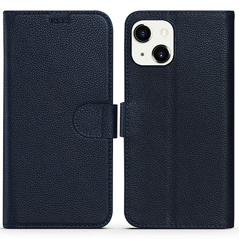 Coque Portefeuille Livre Cuir Etui Clapet DL1 pour Apple iPhone 13 Bleu