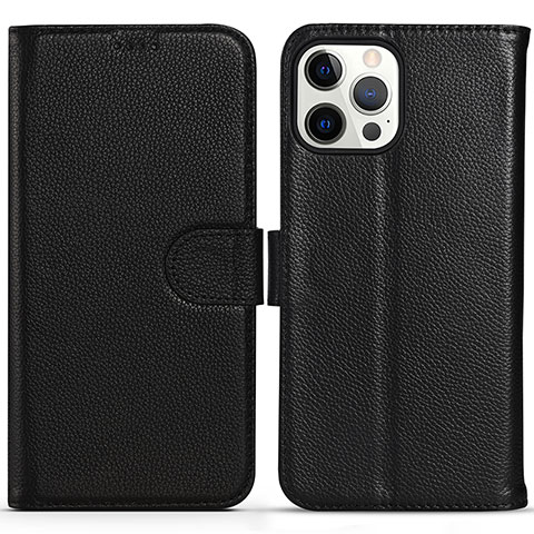 Coque Portefeuille Livre Cuir Etui Clapet DL1 pour Apple iPhone 13 Pro Noir