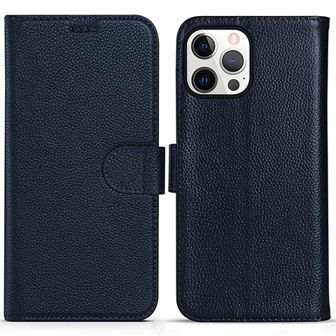 Coque Portefeuille Livre Cuir Etui Clapet DL1 pour Apple iPhone 14 Pro Bleu