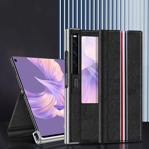 Coque Portefeuille Livre Cuir Etui Clapet DL1 pour Huawei Mate Xs 2 Noir