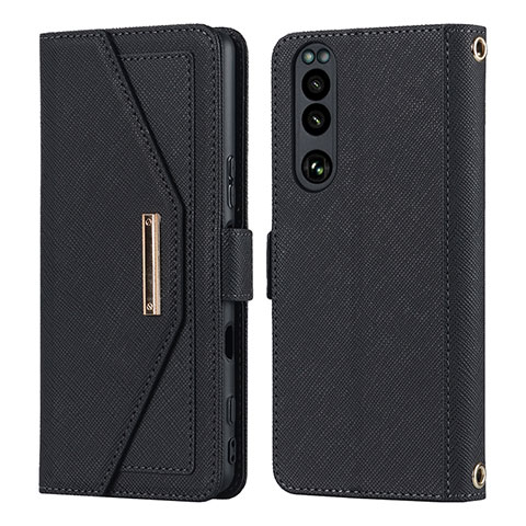 Coque Portefeuille Livre Cuir Etui Clapet DT1 pour Sony Xperia 5 III Noir