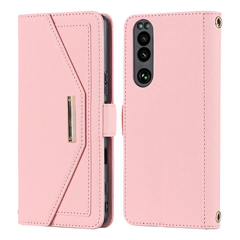 Coque Portefeuille Livre Cuir Etui Clapet DT1 pour Sony Xperia 5 III Rose