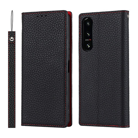 Coque Portefeuille Livre Cuir Etui Clapet DT2 pour Sony Xperia 5 IV Noir