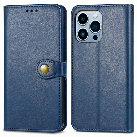 Coque Portefeuille Livre Cuir Etui Clapet F01 pour Apple iPhone 14 Pro Bleu