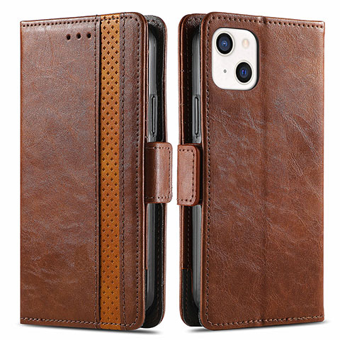 Coque Portefeuille Livre Cuir Etui Clapet F03 pour Apple iPhone 14 Plus Marron