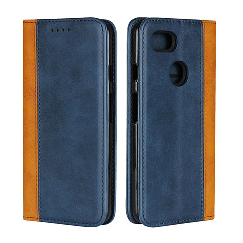 Coque Portefeuille Livre Cuir Etui Clapet G01 pour Google Pixel 3 Bleu