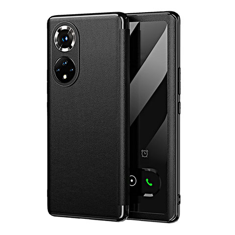 Coque Portefeuille Livre Cuir Etui Clapet GS1 pour Huawei Honor 50 5G Noir