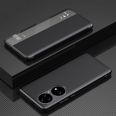 Coque Portefeuille Livre Cuir Etui Clapet GS1 pour Huawei P50 Pro Noir