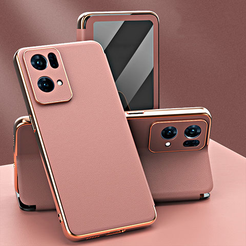 Coque Portefeuille Livre Cuir Etui Clapet GS1 pour Oppo Reno7 Pro 5G Rose