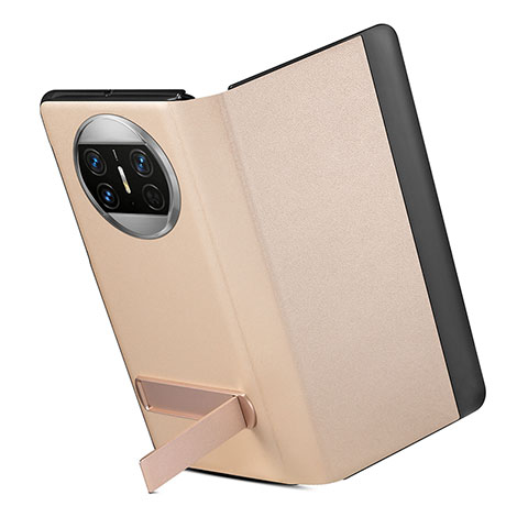 Coque Portefeuille Livre Cuir Etui Clapet GS3 pour Huawei Mate X5 Or