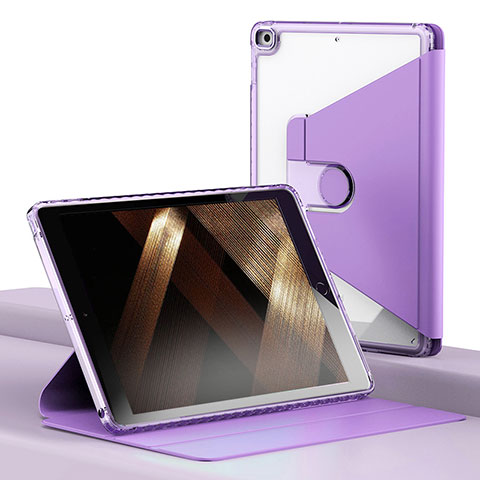 Coque Portefeuille Livre Cuir Etui Clapet H01 pour Apple iPad 10.2 (2019) Violet Clair