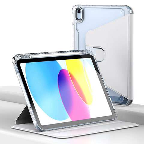 Coque Portefeuille Livre Cuir Etui Clapet H01 pour Apple iPad 10.9 (2022) Blanc