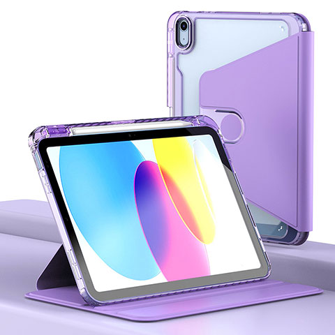 Coque Portefeuille Livre Cuir Etui Clapet H01 pour Apple iPad 10.9 (2022) Violet