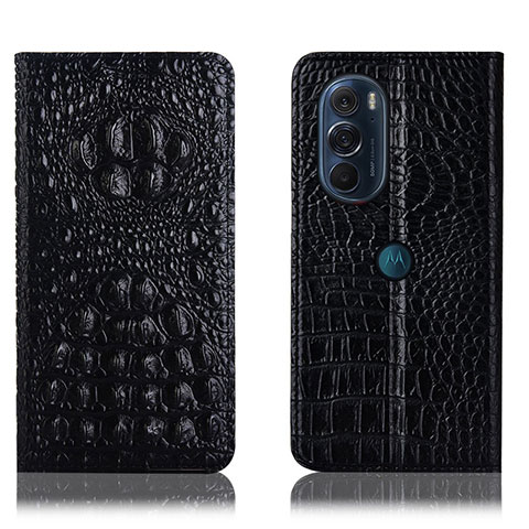 Coque Portefeuille Livre Cuir Etui Clapet H01P pour Motorola Moto Edge 30 Pro 5G Noir