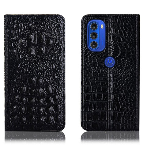 Coque Portefeuille Livre Cuir Etui Clapet H01P pour Motorola Moto G51 5G Noir