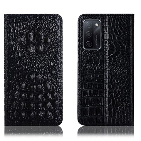 Coque Portefeuille Livre Cuir Etui Clapet H01P pour Oppo A55S 5G Noir