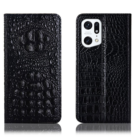 Coque Portefeuille Livre Cuir Etui Clapet H01P pour Oppo Find X5 5G Noir