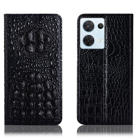 Coque Portefeuille Livre Cuir Etui Clapet H01P pour Oppo Reno8 5G Noir