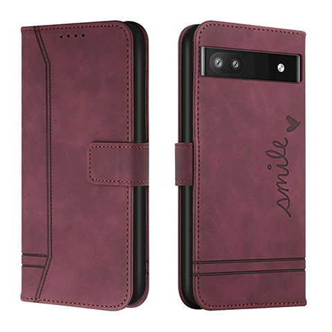 Coque Portefeuille Livre Cuir Etui Clapet H01X pour Google Pixel 6a 5G Rouge