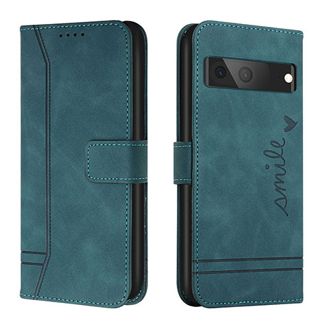 Coque Portefeuille Livre Cuir Etui Clapet H01X pour Google Pixel 7 5G Vert