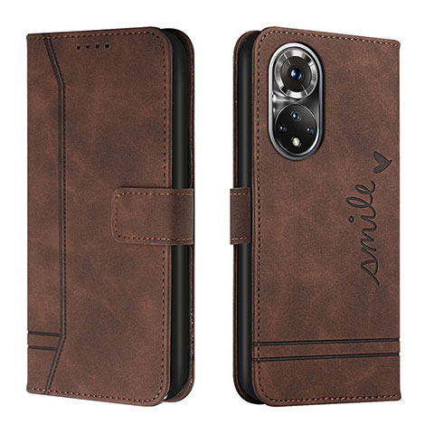 Coque Portefeuille Livre Cuir Etui Clapet H01X pour Huawei Honor 50 Pro 5G Marron