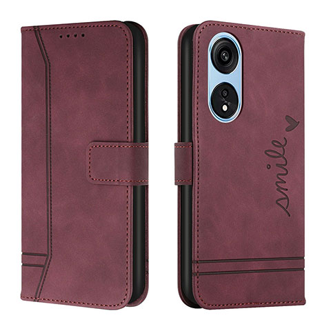 Coque Portefeuille Livre Cuir Etui Clapet H01X pour Huawei Honor X5 Plus Rouge