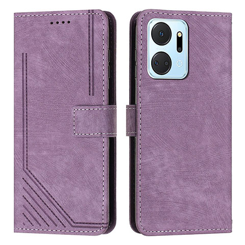 Coque Portefeuille Livre Cuir Etui Clapet H01X pour Huawei Honor X7a Violet