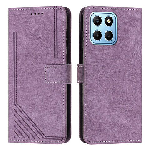 Coque Portefeuille Livre Cuir Etui Clapet H01X pour Huawei Honor X8a 5G Violet