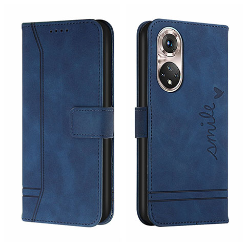 Coque Portefeuille Livre Cuir Etui Clapet H01X pour Huawei P50 Bleu