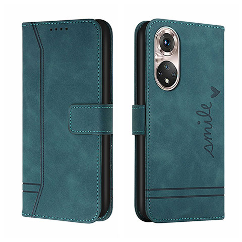 Coque Portefeuille Livre Cuir Etui Clapet H01X pour Huawei P50 Pro Vert