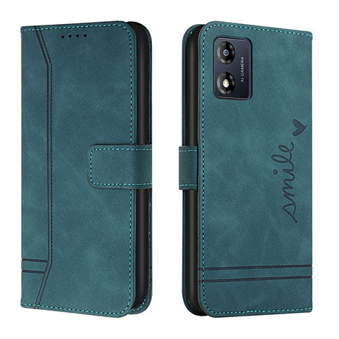 Coque Portefeuille Livre Cuir Etui Clapet H01X pour Motorola Moto E13 Vert