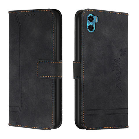 Coque Portefeuille Livre Cuir Etui Clapet H01X pour Motorola Moto E32 India Noir