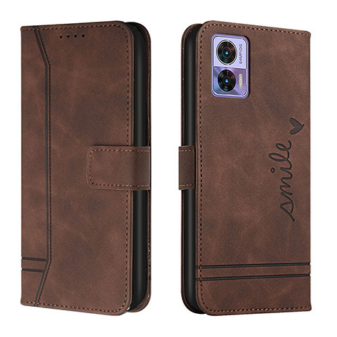 Coque Portefeuille Livre Cuir Etui Clapet H01X pour Motorola Moto Edge 30 Lite 5G Marron