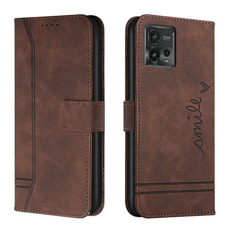 Coque Portefeuille Livre Cuir Etui Clapet H01X pour Motorola Moto G72 Marron