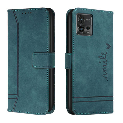 Coque Portefeuille Livre Cuir Etui Clapet H01X pour Motorola Moto G72 Vert