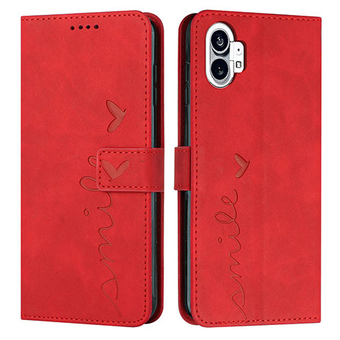 Coque Portefeuille Livre Cuir Etui Clapet H01X pour Nothing Phone 1 Rouge