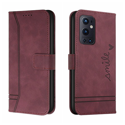 Coque Portefeuille Livre Cuir Etui Clapet H01X pour OnePlus 9 Pro 5G Rouge