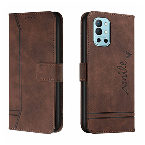 Coque Portefeuille Livre Cuir Etui Clapet H01X pour OnePlus 9R 5G Marron