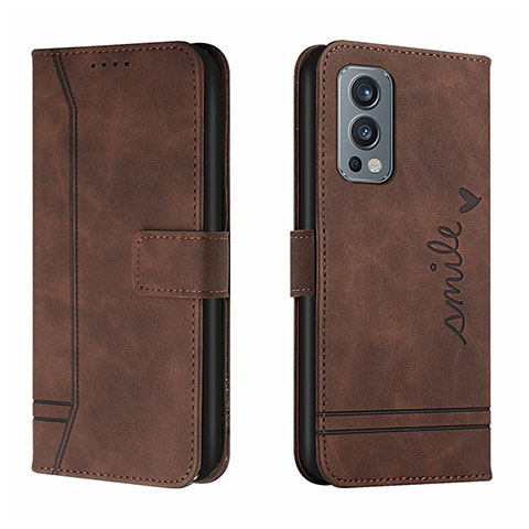 Coque Portefeuille Livre Cuir Etui Clapet H01X pour OnePlus Nord 2 5G Marron