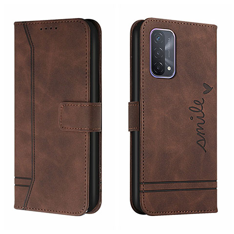 Coque Portefeuille Livre Cuir Etui Clapet H01X pour Oppo A74 4G Marron